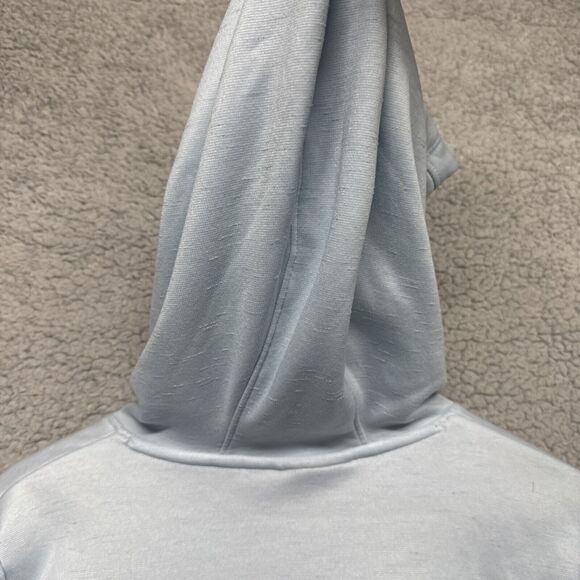 Under Armour Men's Pullover Hoodie Sz M Blue Big Logo inside fleece long sleeve - Picture 7 of 9